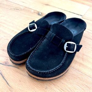 Birkenstock Buckley Suede Leather Mules SZ 38 (7-7.5)
